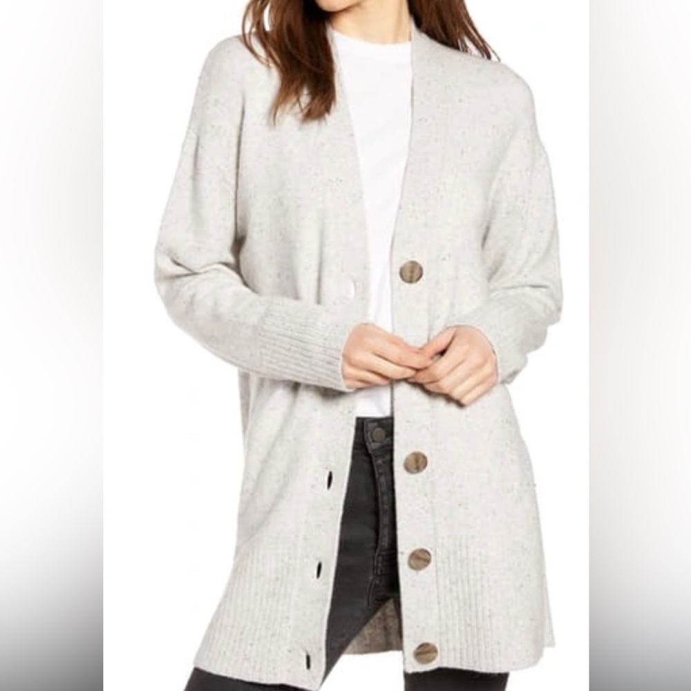 Something Navy Cardigan Light Grey